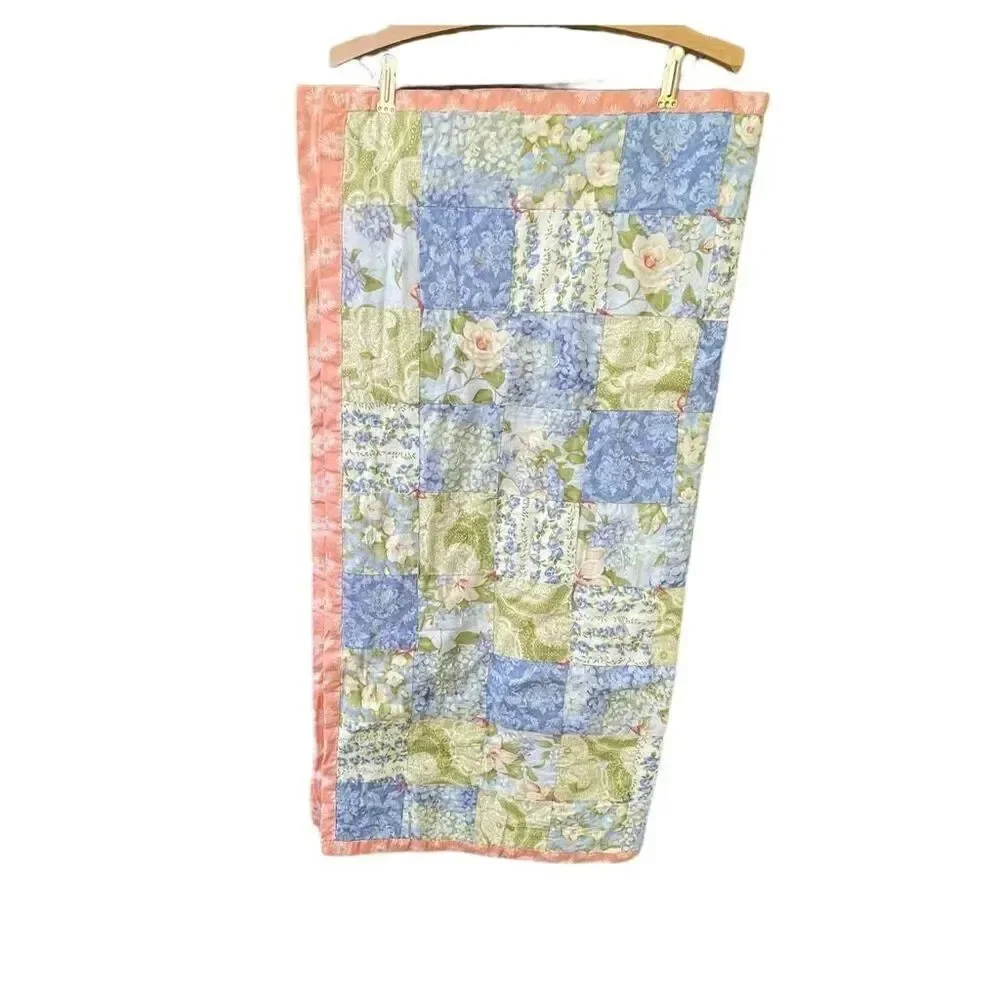 Handmade baby or lap blanket . Patchwork quilted